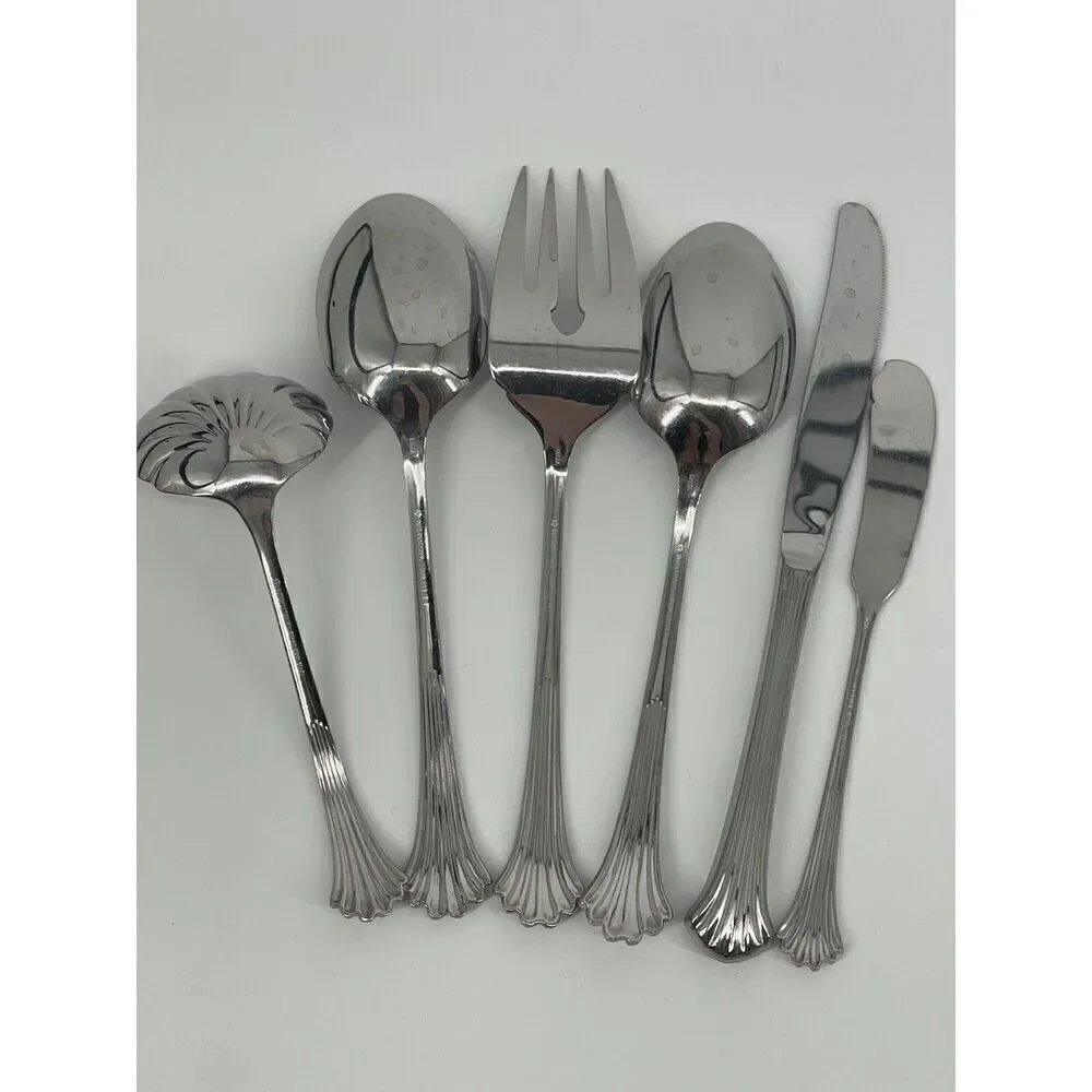 International Silver Tiara Serving Spoons Ladle Meat Fork Dinner Butter Knife